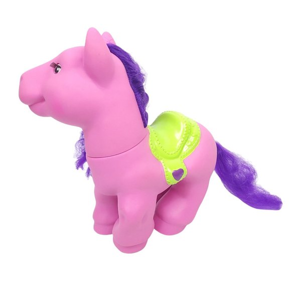 My Little Pony Horseshoe Pink Green Saddle 11 Inch Purple Hair Moon Stars Cloud - Picture 8 of 12